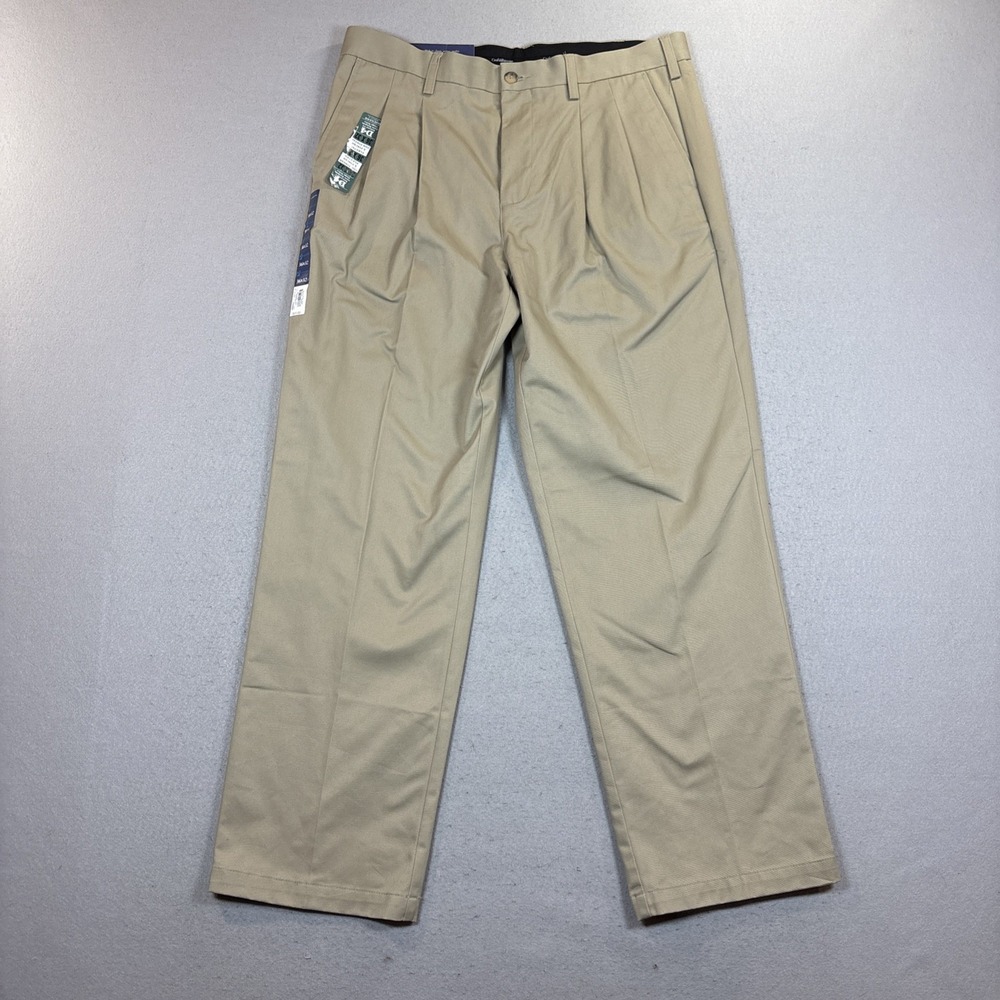 Croft And Barrow Easy Care Khaki Pants Size 36x32 Pleated Classic Fit NWT